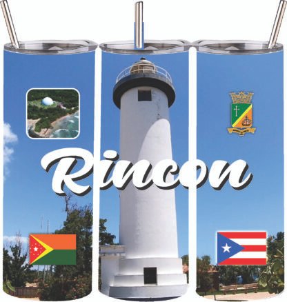 Rincon Puerto Rico 20oz Stainless Steel Double Wall Skinny Tumbler With Straw 1pc