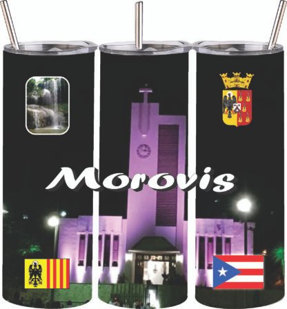 Morovis Puerto Rico 20oz Stainless Steel Double Wall Skinny Tumbler With Straw 1pc