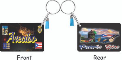 Arecibo Puerto Rico Keychain Printed Tassel Set Double-sided Wooden Pendant for  Gifts and Accessories