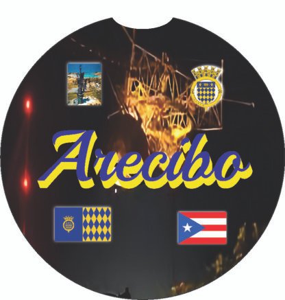 Arecibo Puerto Rico Print 2pc Car Coasters Round Rubber 2.75in/5mm