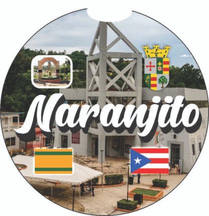 Naranjito Puerto Rico Print 2pc Car Coasters Round Rubber 2.75in/5mm