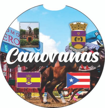 Canovanas Puerto Rico Print 2pc Car Coasters Round Rubber 2.75in/5mm