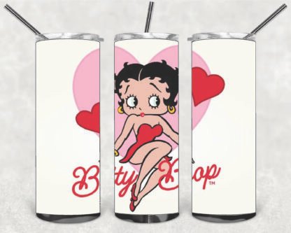 CARTOONS BETTY BOOP 20oz Stainless Steel Double Wall Skinny Tumbler With Straw TBCA108