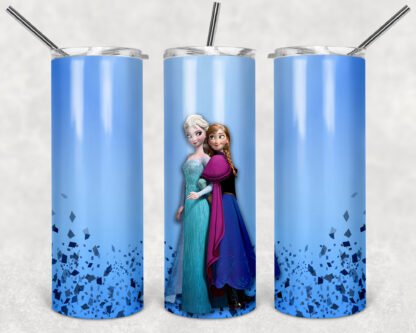 Princess Frozen 20oz Stainless Steel Double Wall Skinny Tumbler With Straw