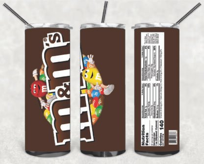 FOOD M&Ms 20oz Stainless Steel Double Wall Skinny Tumbler With Straw