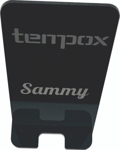 Personalized Black Acrylic Cell Phone Stand - Image 3