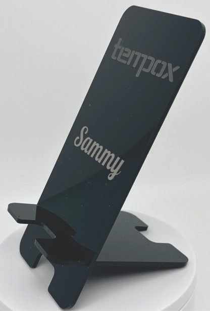 Personalized Black Acrylic Cell Phone Stand - Image 4